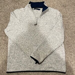 Nautica Men's Gray Quarter Zip Fleece Pullover Sweater
